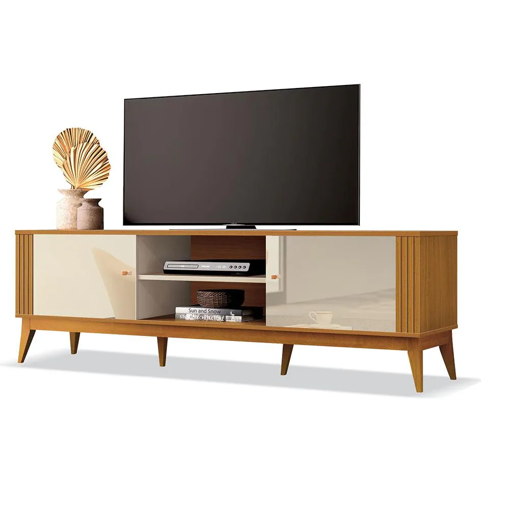 Rack até 75″ Legacy 2.0 Off White/Cedro Natural – EDN MÓVEIS