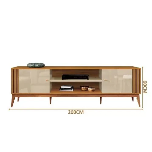 Rack até 75″ Legacy 2.0 Off White/Cedro Natural – EDN MÓVEIS