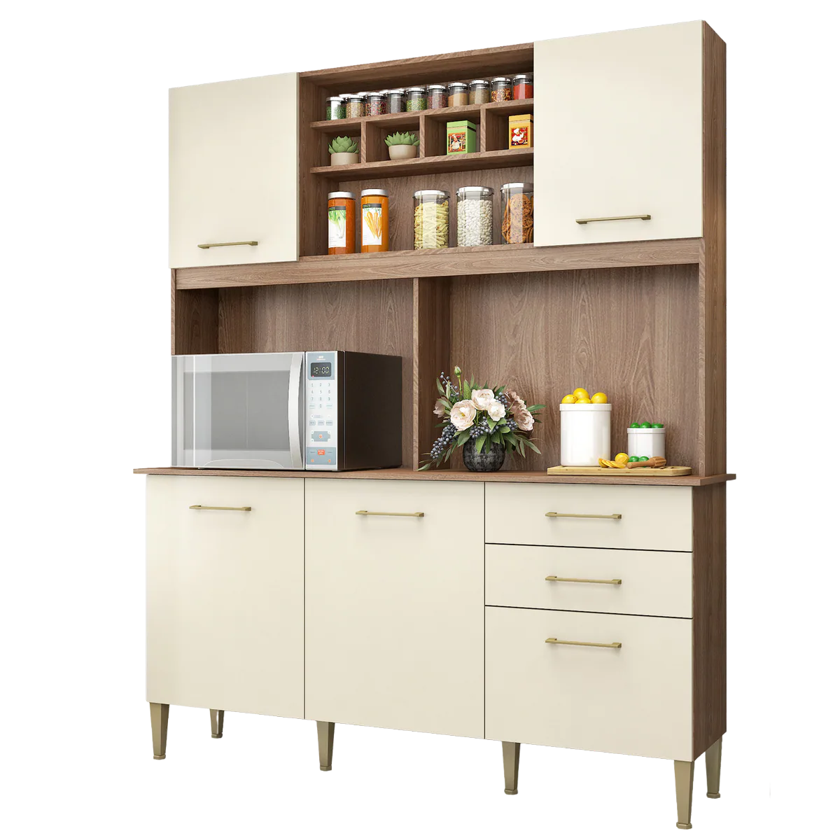 Kit Cozinha Alice/Laura C303 1,62 m Manchester/Champagne – FELLICCI