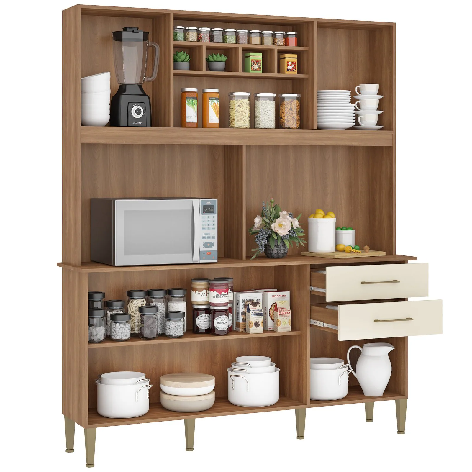 Kit Cozinha Alice/Laura C303 1,62 m Manchester/Champagne – FELLICCI