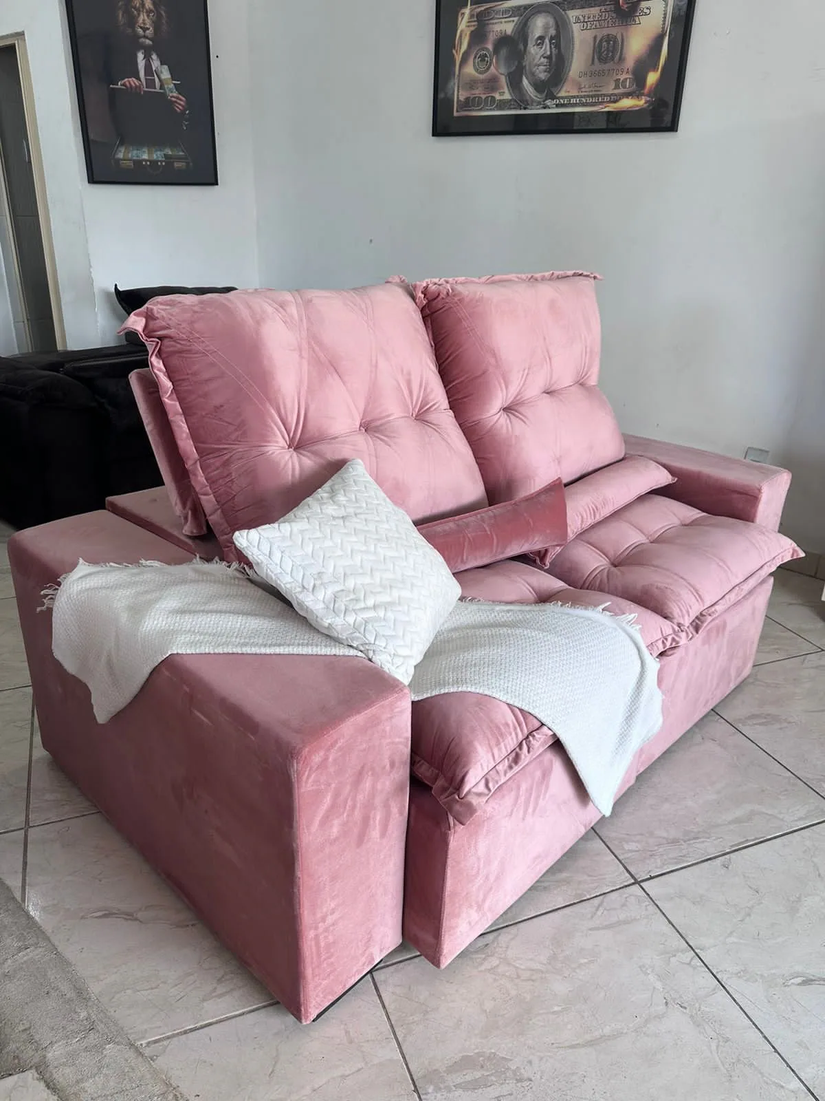 Sofá Retrátil e Reclinável Avalon 2,30 m Rosé – IMPÉRIO ESTOFADOS