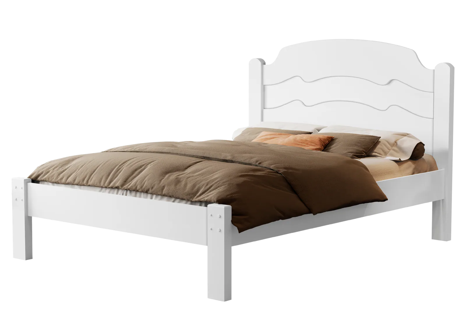 Cama Casal/Viúva Íris Branco/Preto/Branco – VJ MÓVEIS