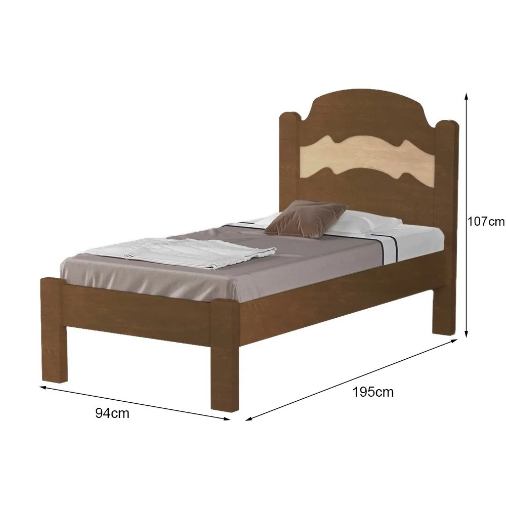 Cama Solteiro Íris Branco/Rosa/Azul – VJ MÓVEIS