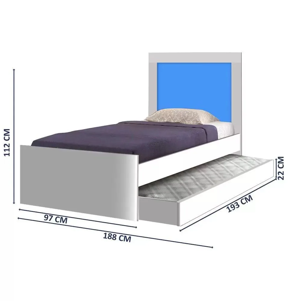 Bicama Solteiro Luara Branco/Rosa/Azul Flex – VJ MÓVEIS