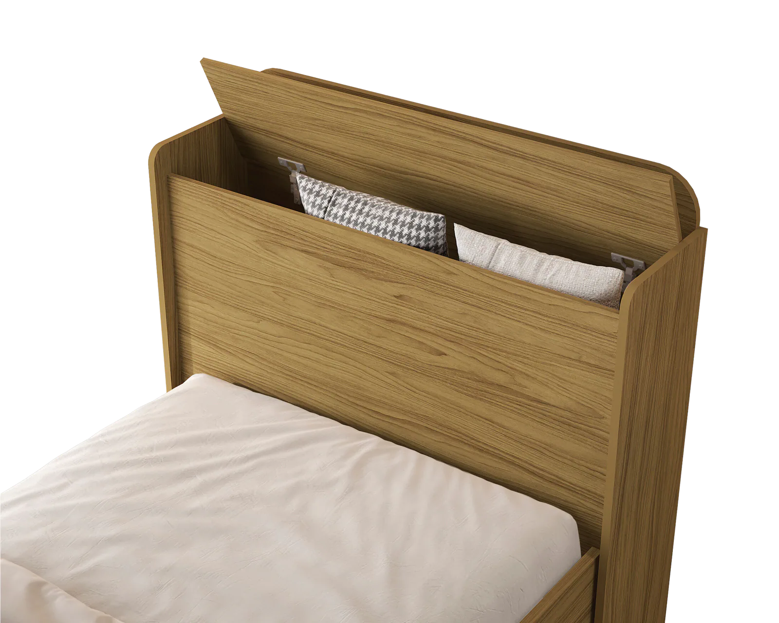 Cama Solteiro Baú Tamires Branco – MADEC/VJ MÓVEIS
