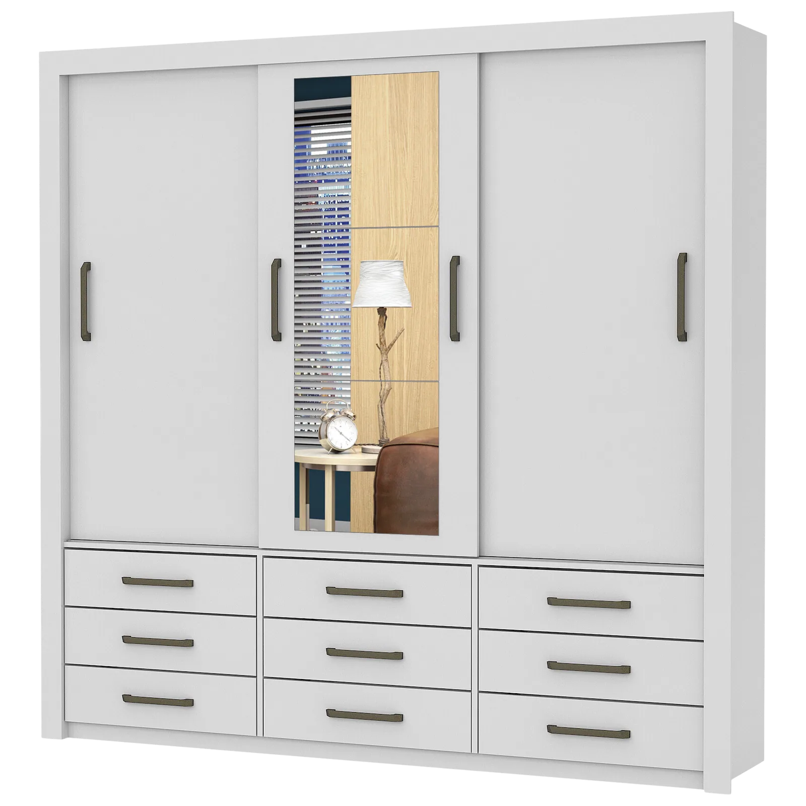 Guarda-Roupa 3 Portas Anjos 1,91 m Branco – CARIOCA MÓVEIS
