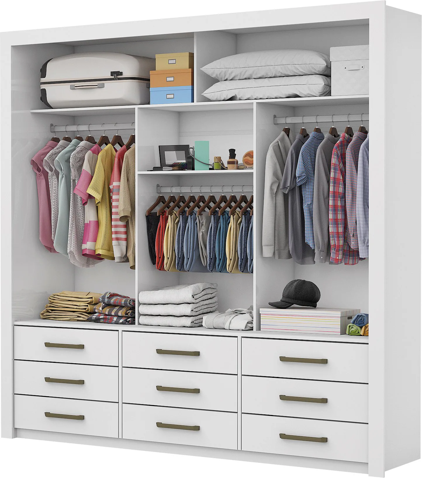 Guarda-Roupa 3 Portas Anjos 1,91 m Branco – CARIOCA MÓVEIS