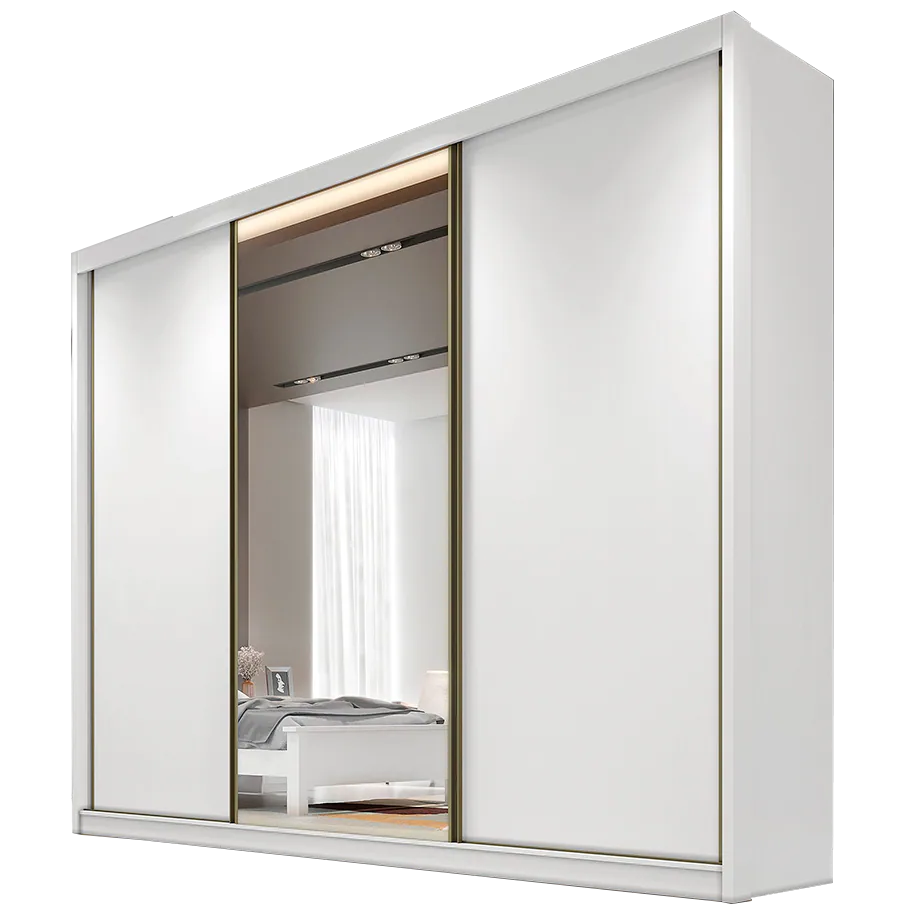 Guarda-Roupa Diamond Plus (1 porta espelhada) 2,412 m Neve – NOVO HORIZONTE