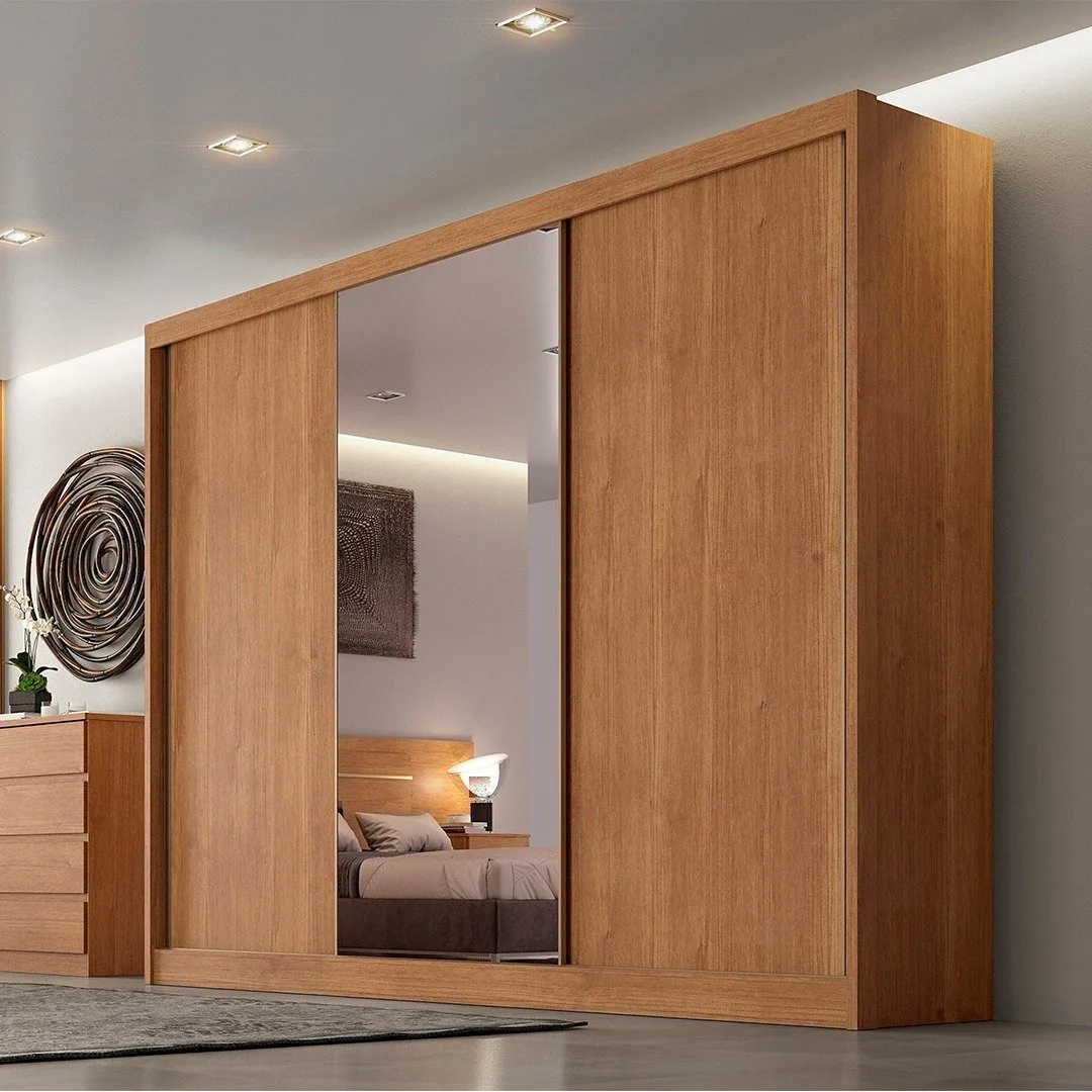 Guarda-Roupa Diamond Plus (1 porta espelhada) 2,412 m Cumarú/Fendi/Cumarú – NOVO HORIZONTE