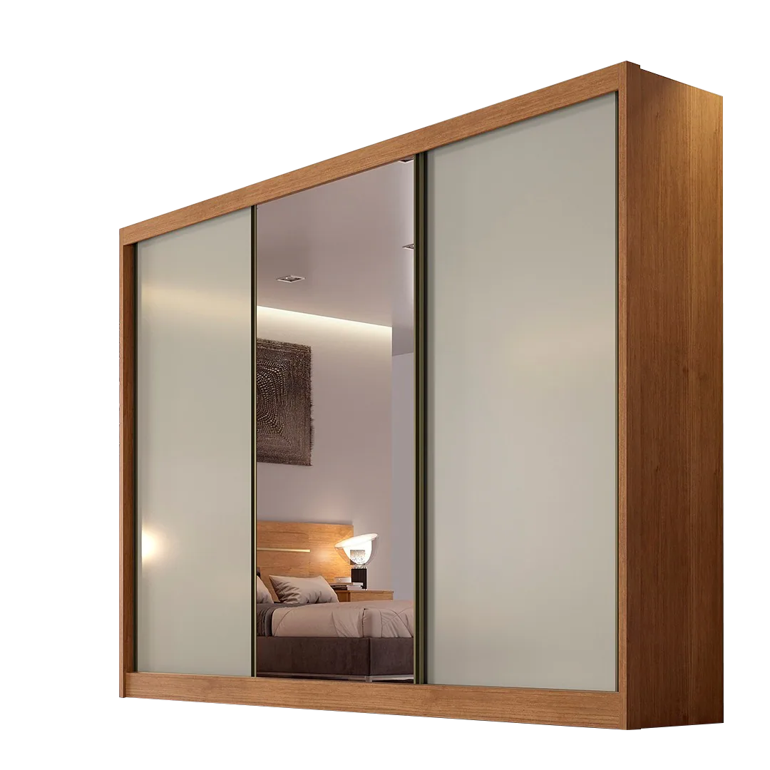 Guarda-Roupa Sollo Plus(1 porta espelhada) 2,736 m Cumarú/Fendi/Cumarú – NOVO HORIZONTE
