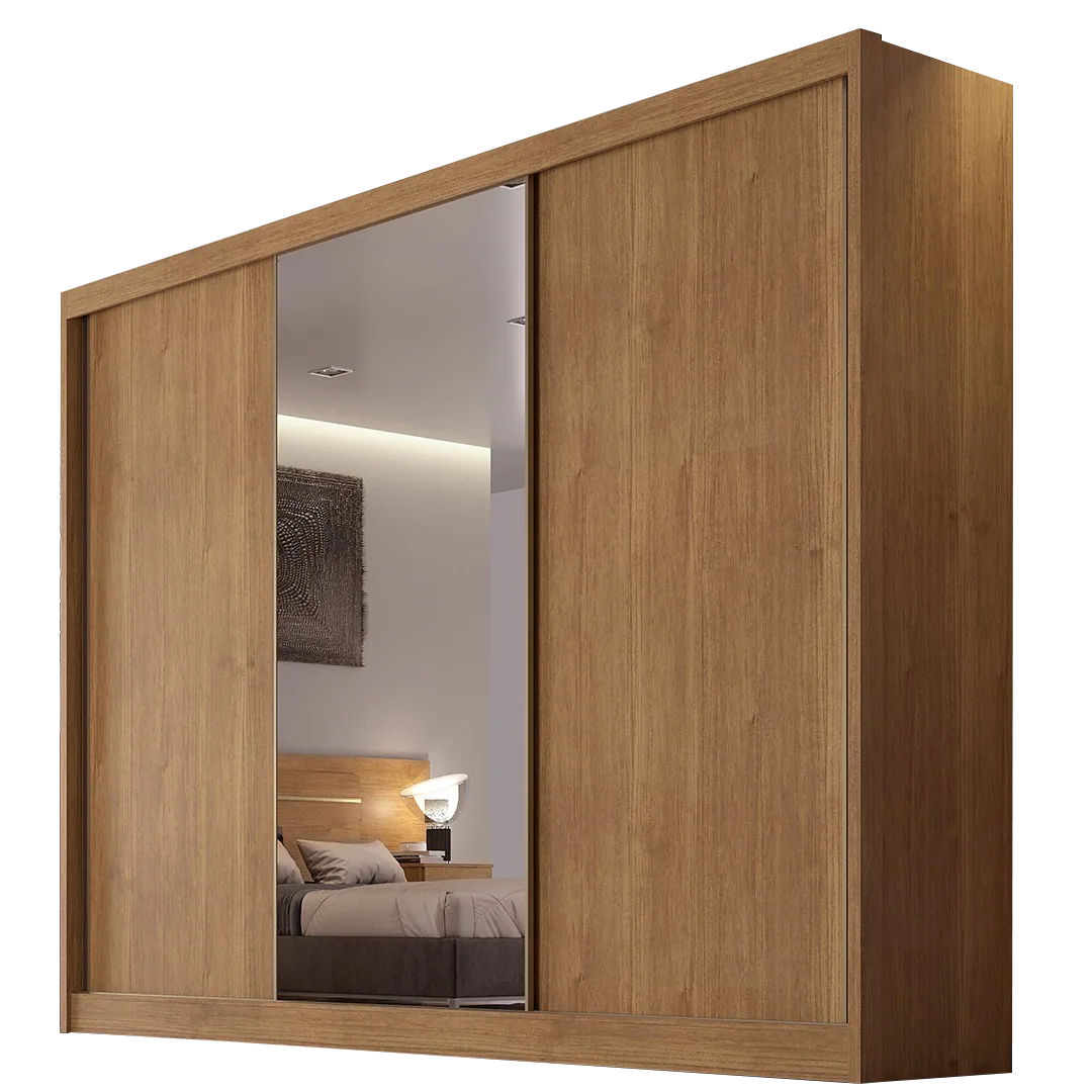 Guarda-Roupa Sollo Plus(1 porta espelhada) 2,736 m Cumarú/Fendi/Cumarú – NOVO HORIZONTE