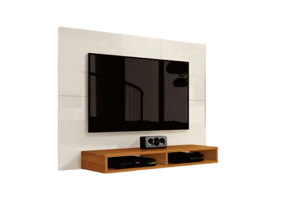 Painel até 43″ Fox New Off White/Cedro – EDN MÓVEIS