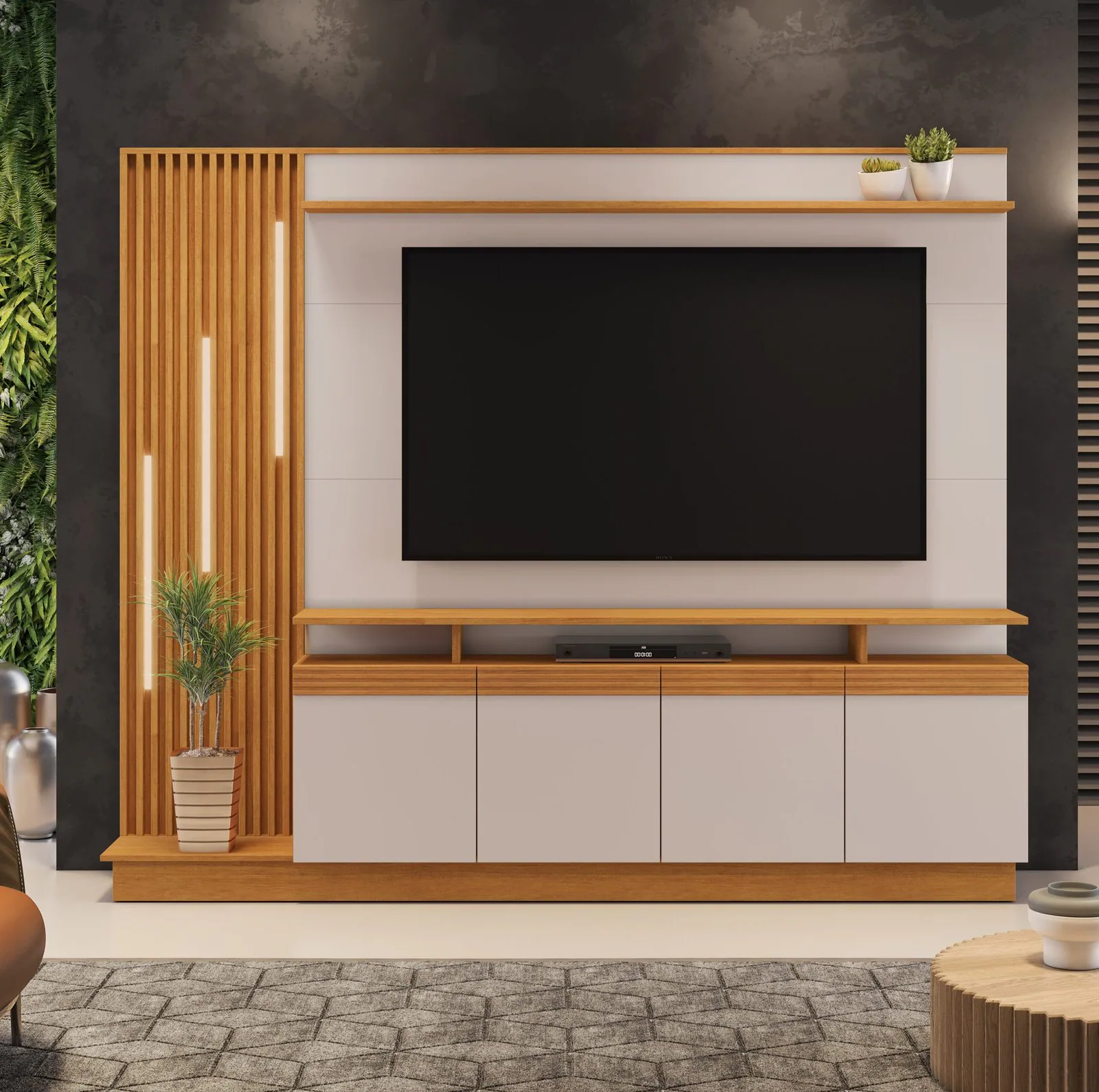 Home até 65″ Absoluto Cinamomo/Off White – JCM MOVELARIA