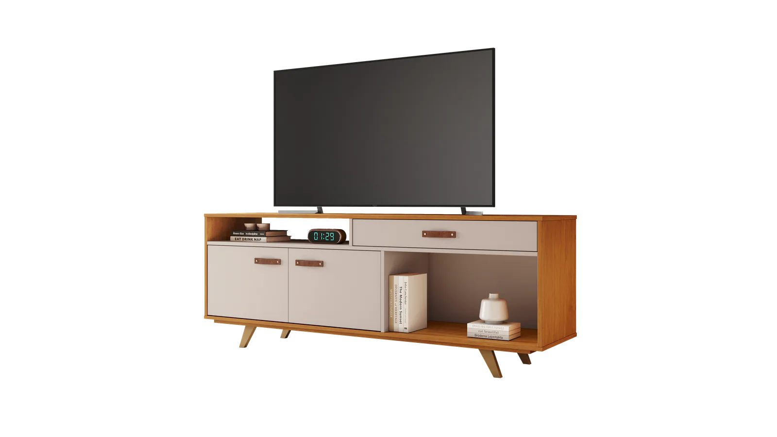 Rack até 65″ Ímpar Cinamomo/Off White – JCM MOVELARIA
