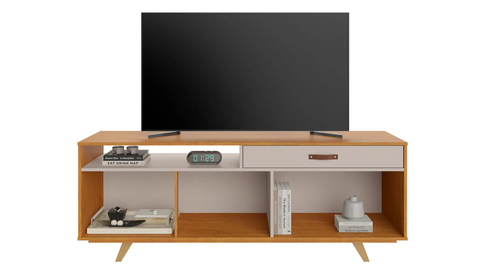 Rack até 65″ Ímpar Cinamomo/Off White – JCM MOVELARIA