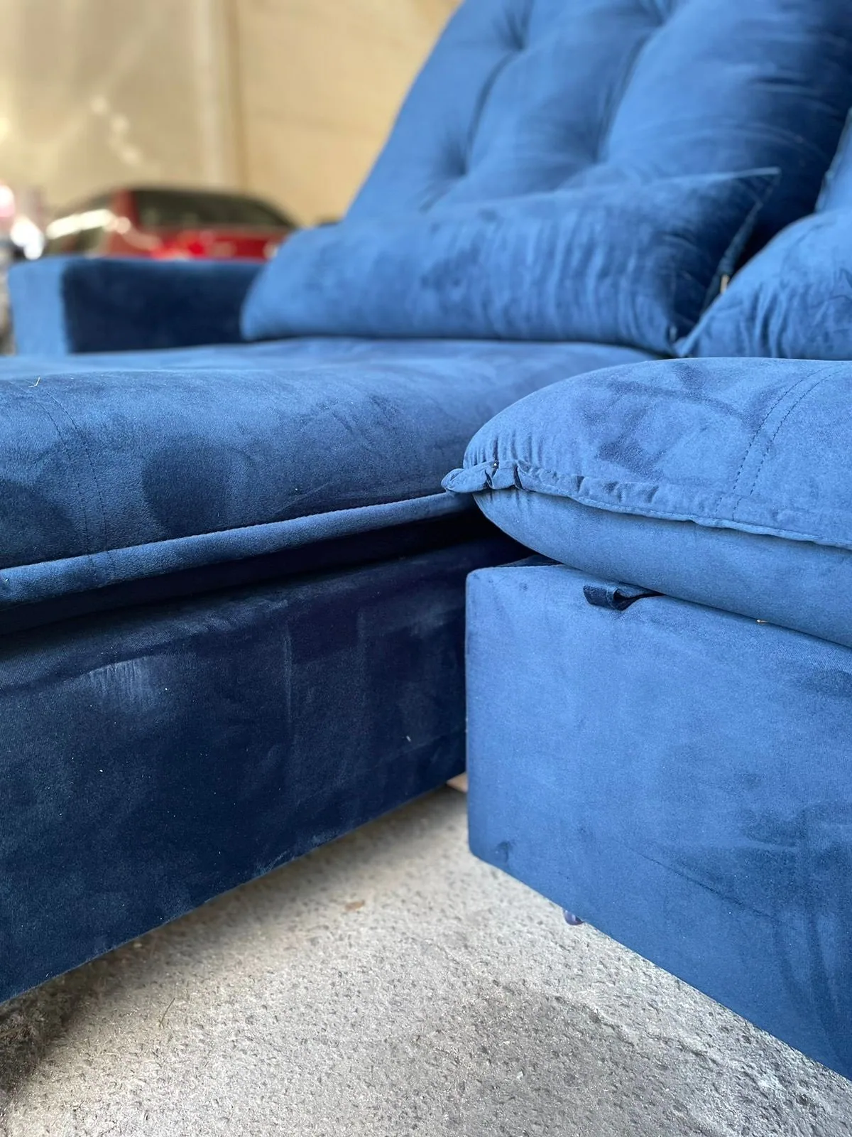 Sofá Retrátil e Reclinável Malu 2,50 m Azul – D’VITRINE ESTOFADOS