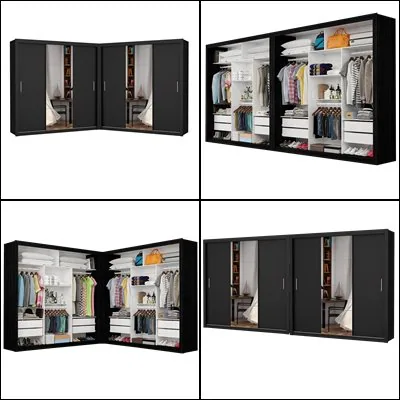 Closet Veneza/Clara/Berlim Plus Preto – CARIOCA MÓVEIS
