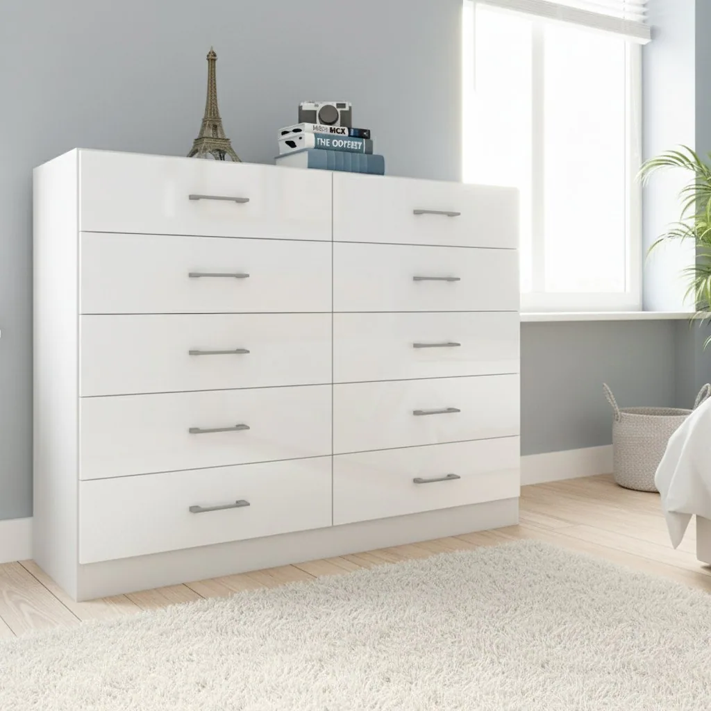 Cômoda 10 Gavetas Caribe Branco – FELLICCI