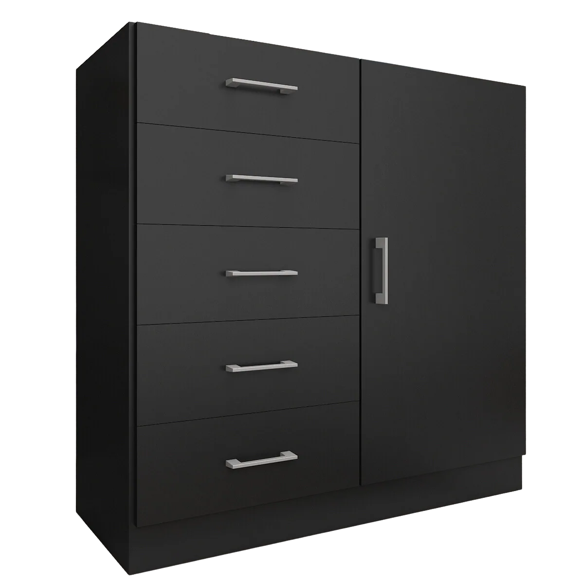 Cômoda 5 Gavetas com Sapateira Miami Preto – FELLICCI