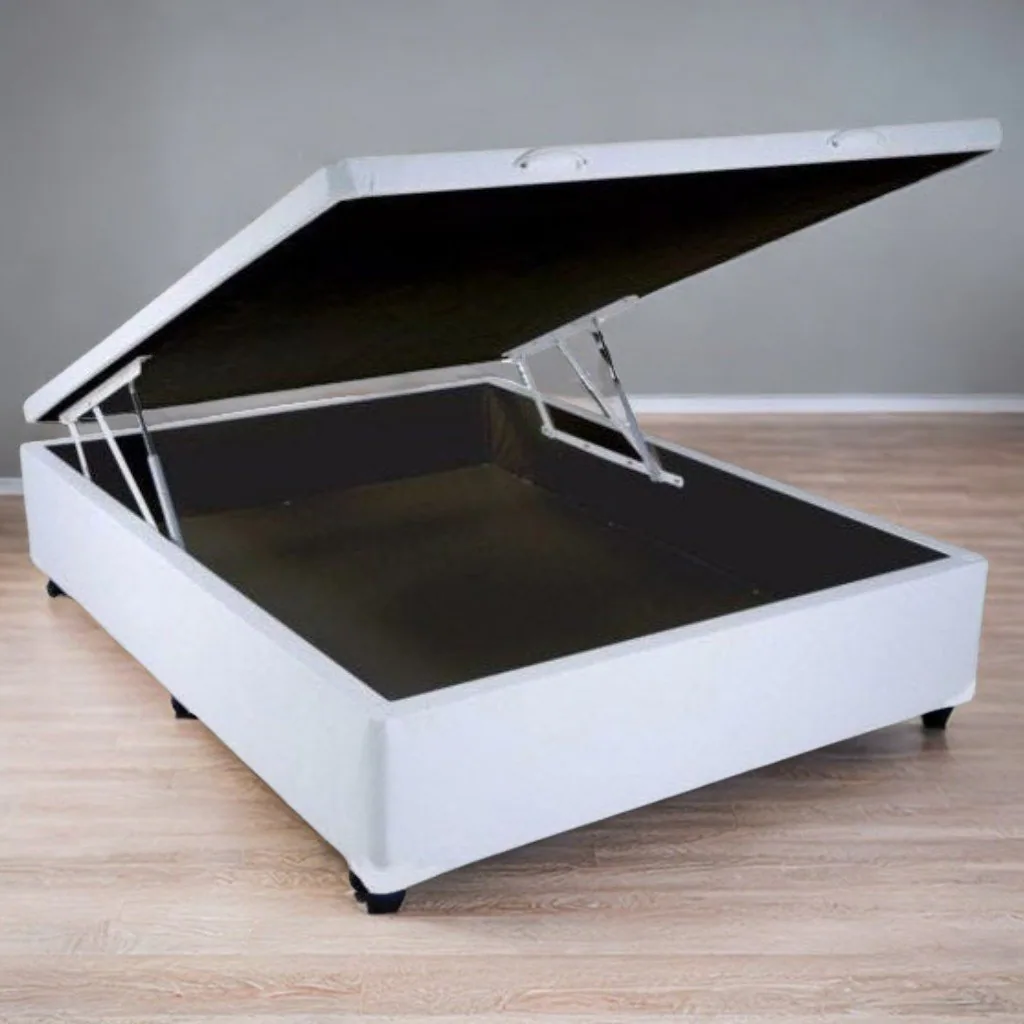 Base Box Casal Baú Corino Branco – ALTO NÍVEL CAMAS E COLCHÕES