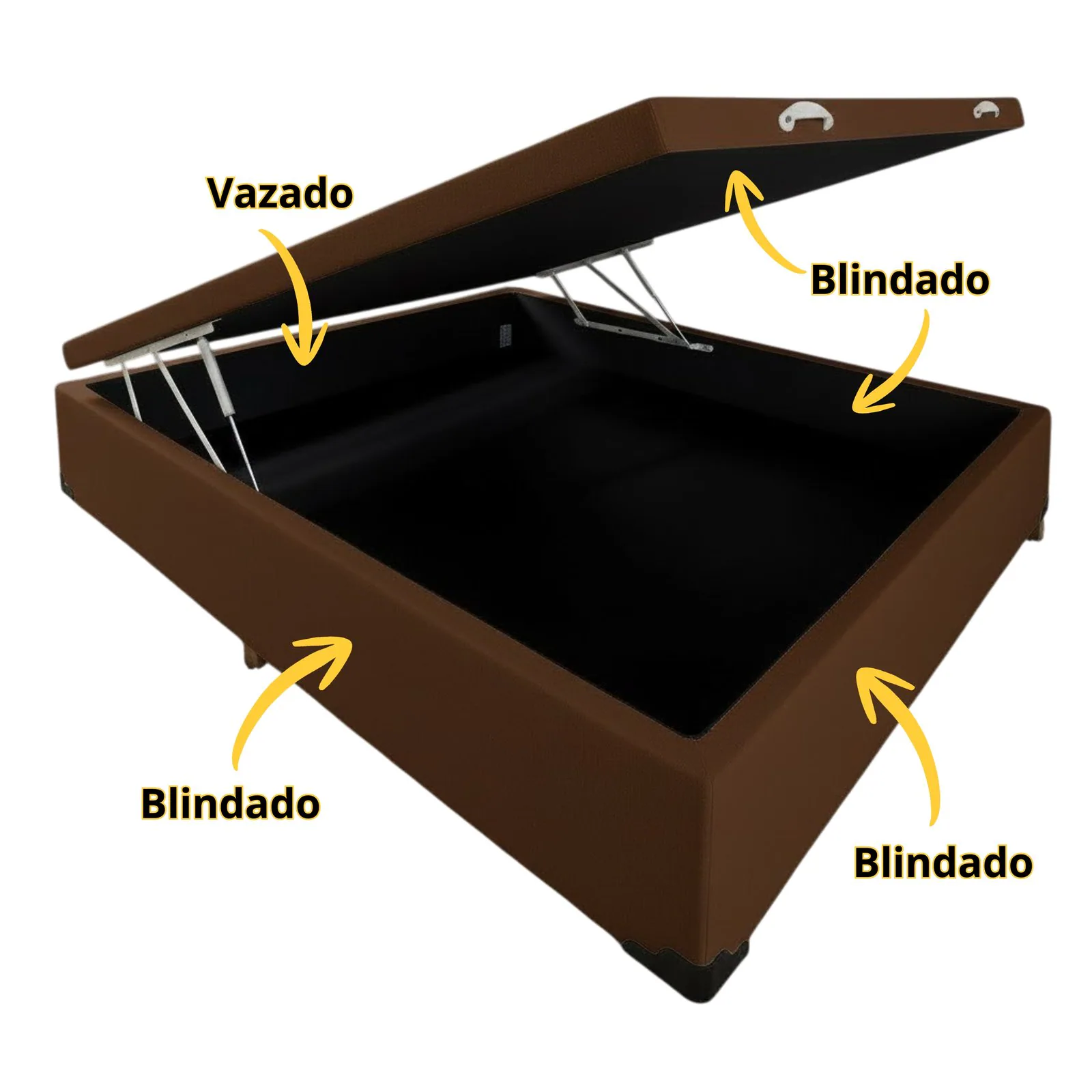 Base Box Casal Bau Corino Marrom – ALTO NIVEL CAMAS E COLCHOES