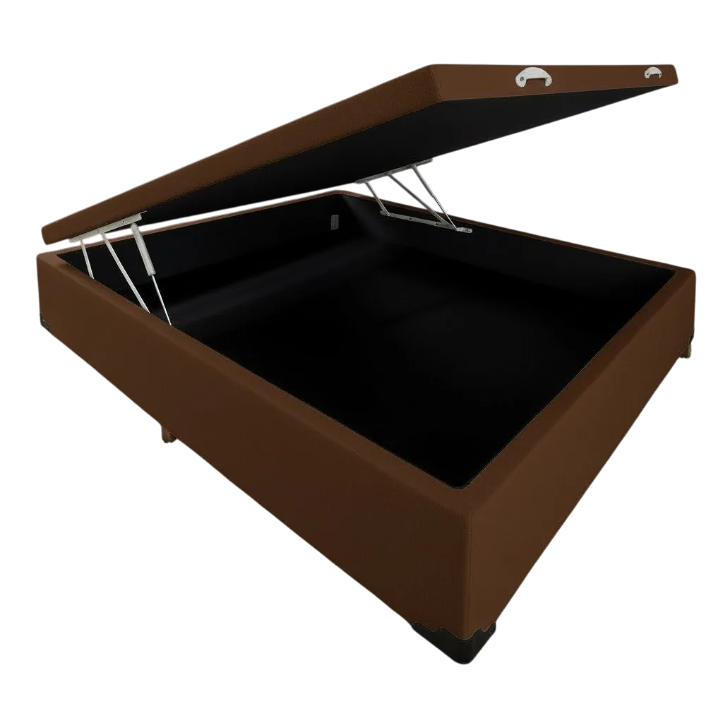 Base Box Casal Bau Corino Marrom – ALTO NIVEL CAMAS E COLCHOES