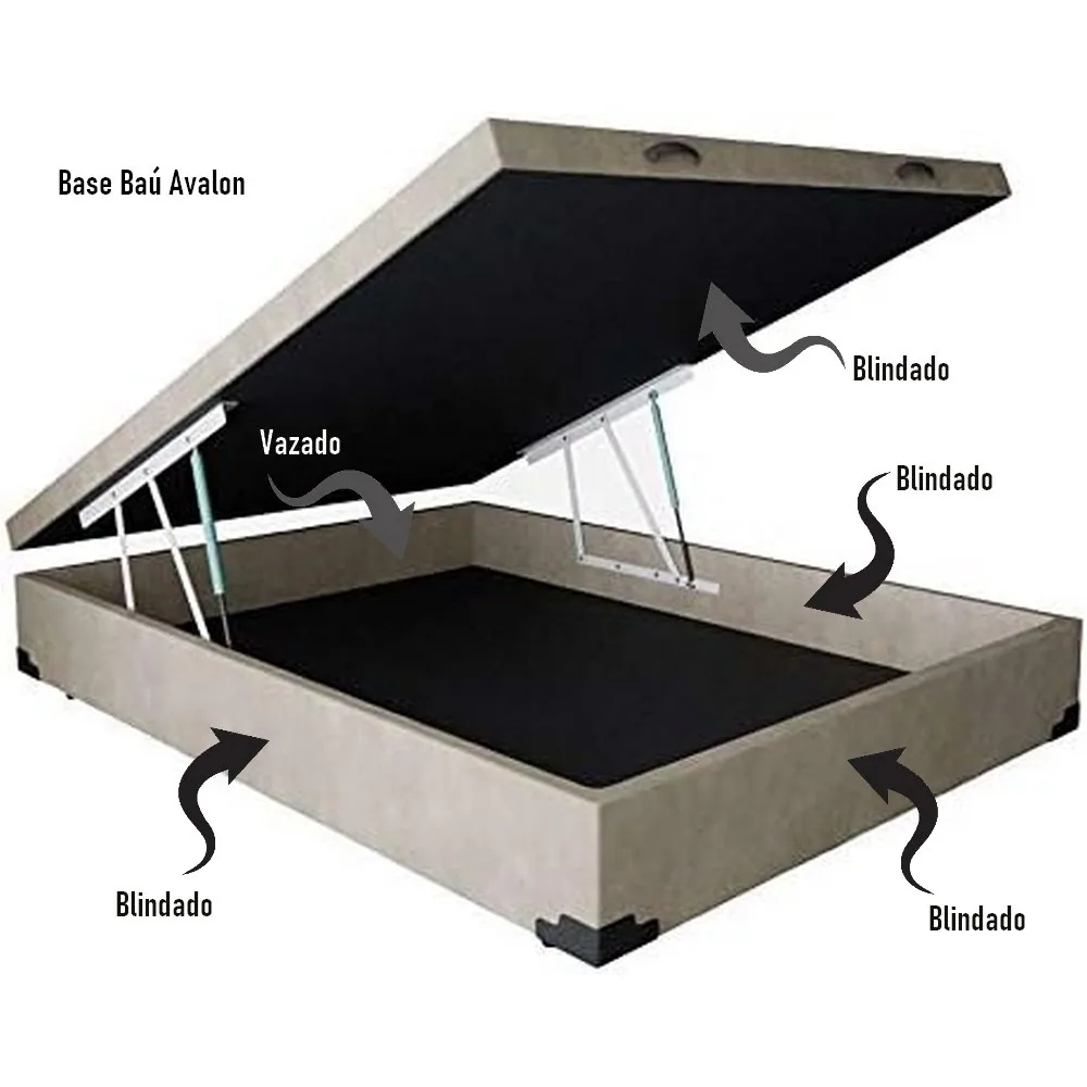 Base Box Solteiro Baú Corino Branco – ALTO NÍVEL CAMAS E COLCHÕES