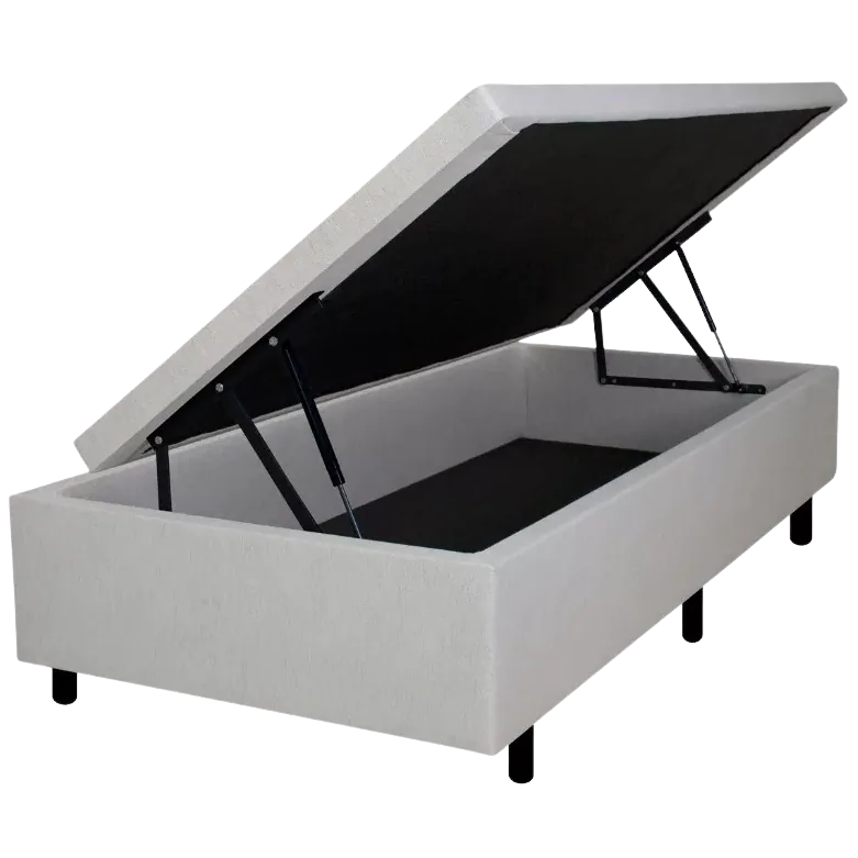 Base Box Solteiro Baú Corino Branco – ALTO NÍVEL CAMAS E COLCHÕES