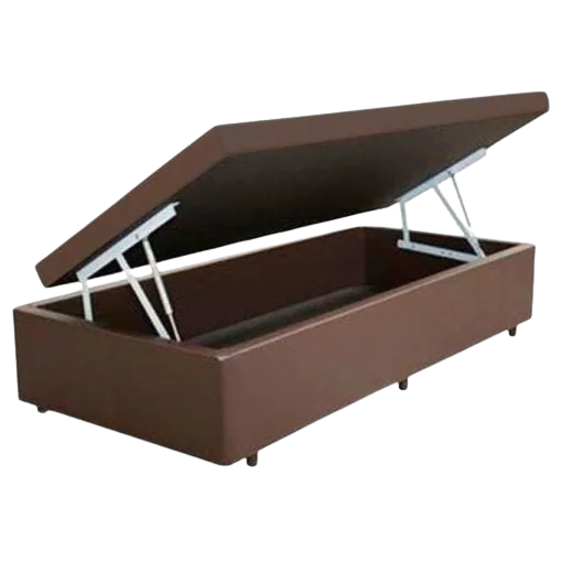 Base Box Solteiro Baú Corino Marrom – ALTO NÍVEL CAMAS E COLCHÕES