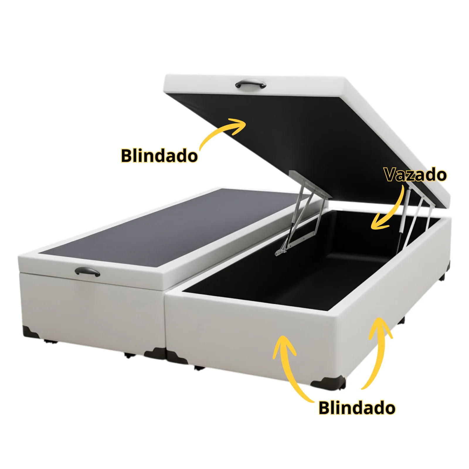 Base Box Queen Baú Corino Branco – ALTO NÍVEL CAMAS E COLCHÕES