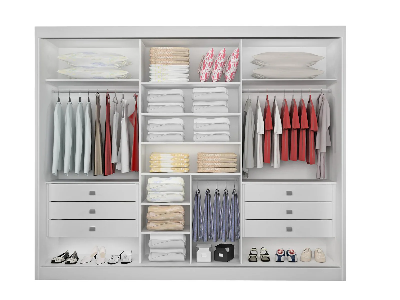 Guarda-Roupa 3 Portas Los Angeles 2,73 m Branco – D’DORO MÓVEIS