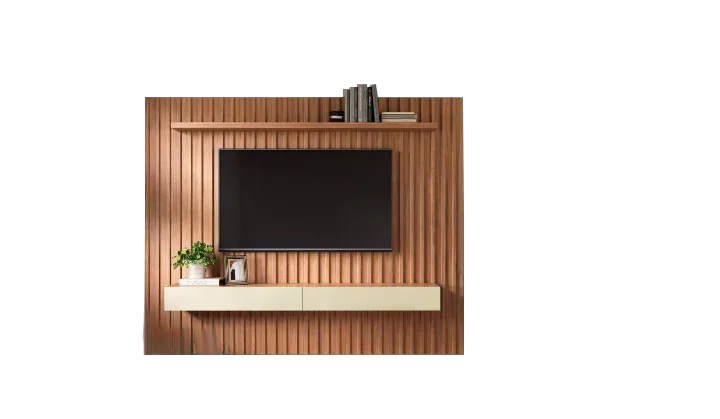 Painel Suspenso até 65″ TB182L Off White/Freijó – DALLA COSTA