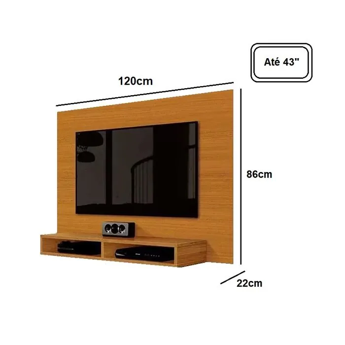 Painel até 43″ Fox New Cedro – EDN MÓVEIS