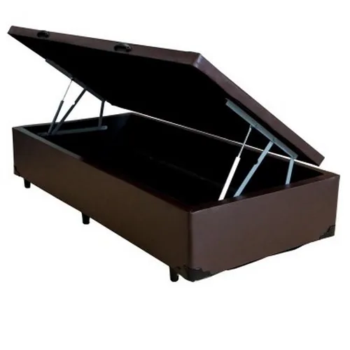 Base Box Solteiro Baú Corino Marrom – BIOSTAR