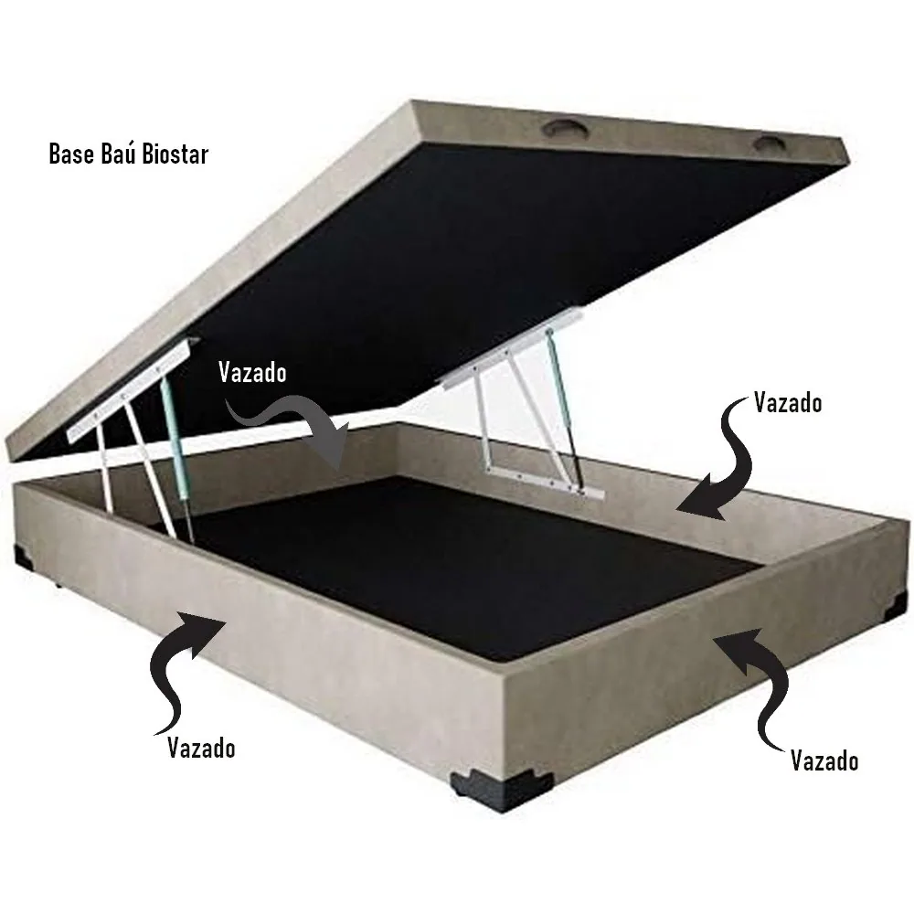 Base Box Solteiro Baú Corino Marrom – BIOSTAR
