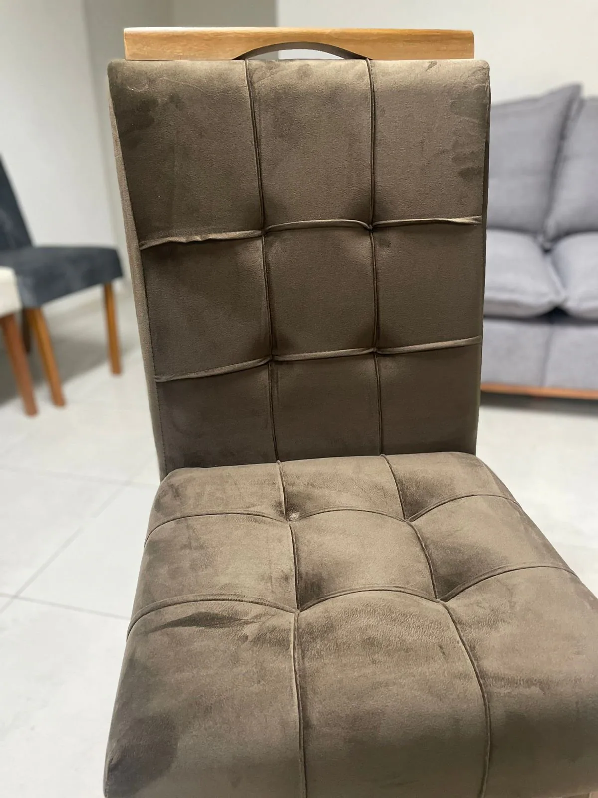 Kit 2 Cadeiras Sophia Veludo Marrom 103 – WM DECOR