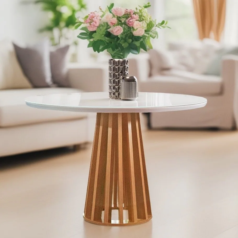 Mesa Redonda Berlim 100 Cinamomo/Off White – CEL MÓVEIS