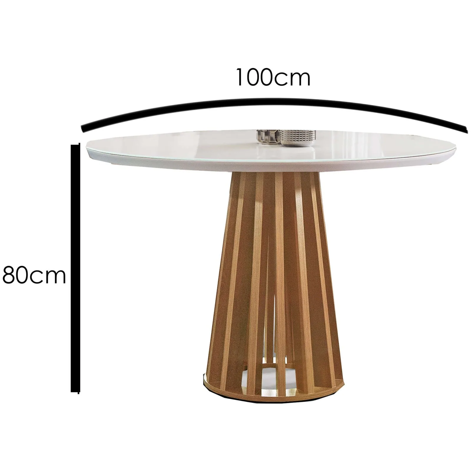 Mesa Redonda Berlim 100 Cinamomo/Off White – CEL MÓVEIS