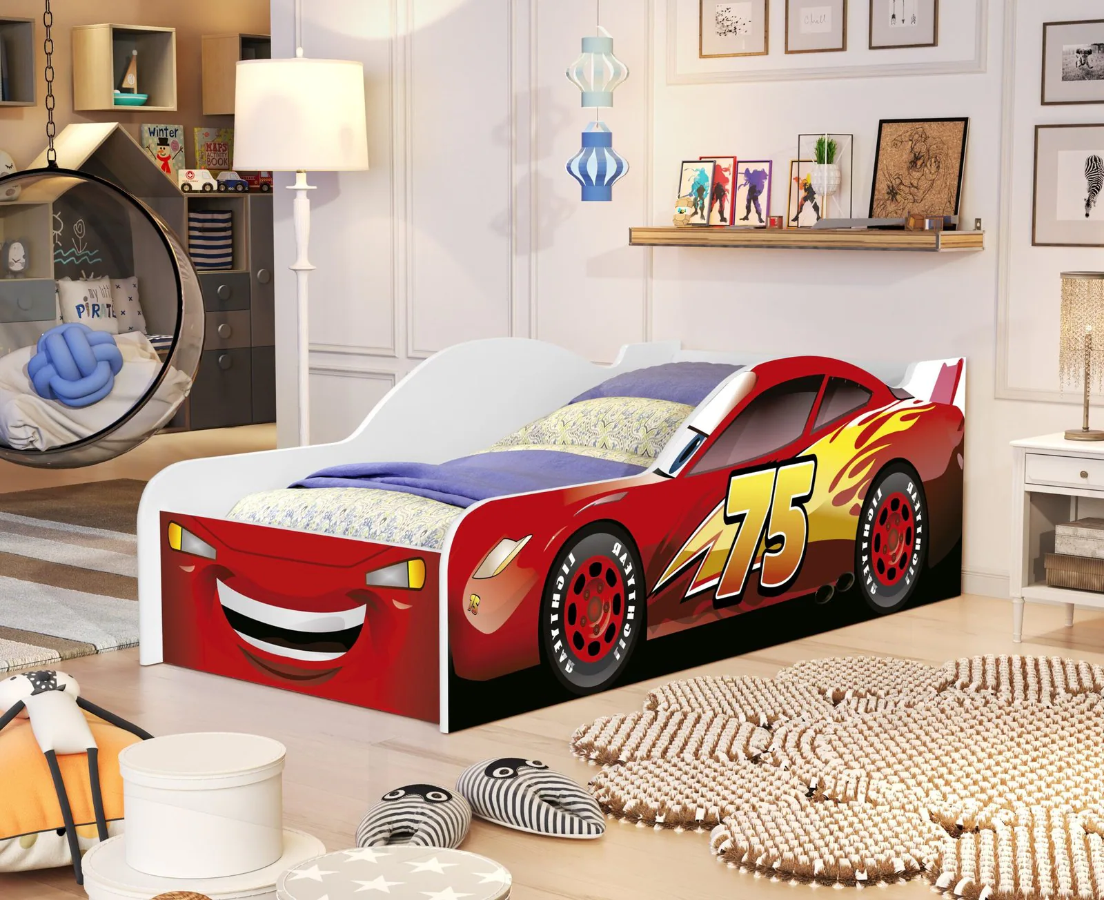 Cama Juvenil Carro (Menino) Vermelho 07 – VJ MÓVEIS