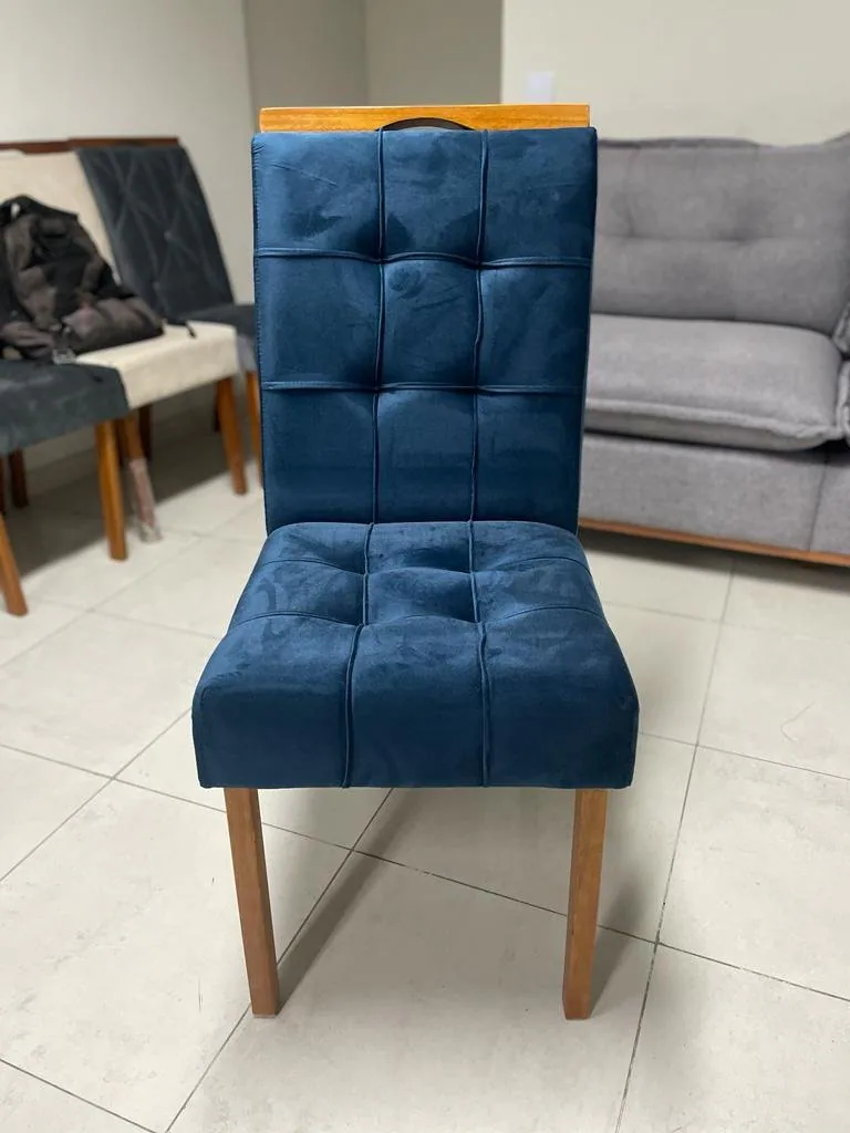 Kit 2 Cadeiras Sophia Veludo Azul 107 – WM DECOR