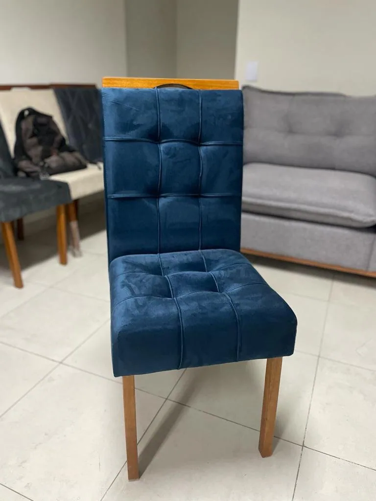 Kit 2 Cadeiras Sophia Veludo Azul 107 – WM DECOR