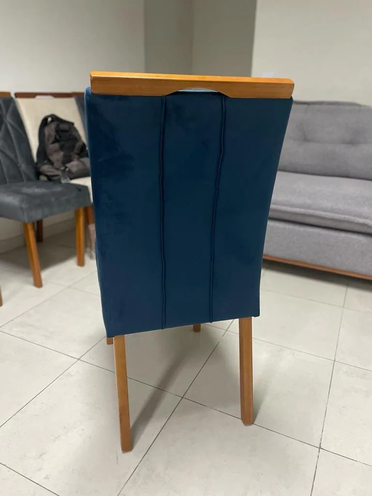 Kit 2 Cadeiras Sophia Veludo Azul 107 – WM DECOR