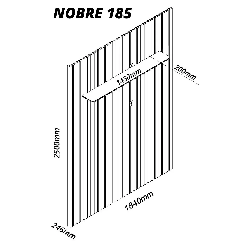 Painel até 75″ Nobre Ripado 185 Naturale – GELIUS