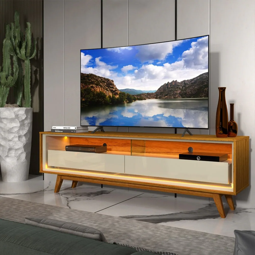Rack até 65″ Requinte 172 Naturale/Off White – GELIUS