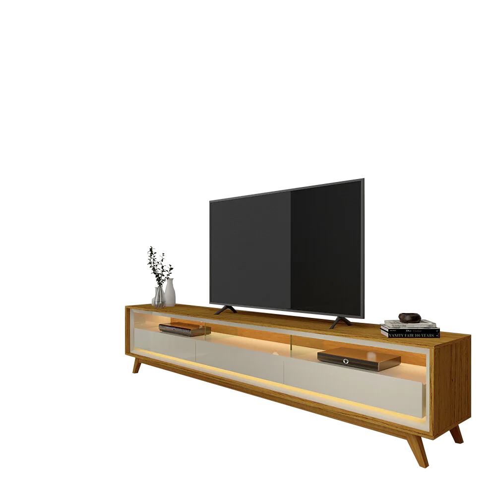 Rack até 75″ Requinte 212 Naturale/Off White – GELIUS