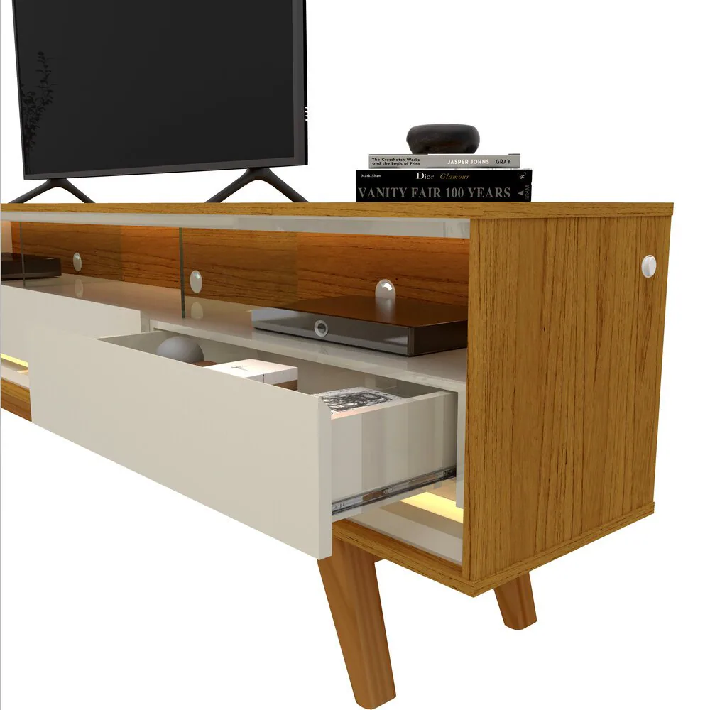 Rack até 75″ Requinte 212 Naturale/Off White – GELIUS