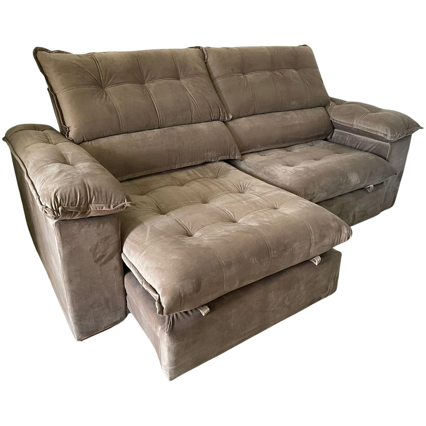 Sofá Retrátil e Reclinável Suíça 2,50 m Capuccino – LEO DECOR