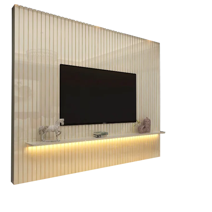 Painel até 85″ Nobre Ripado 230 Off White – GELIUS