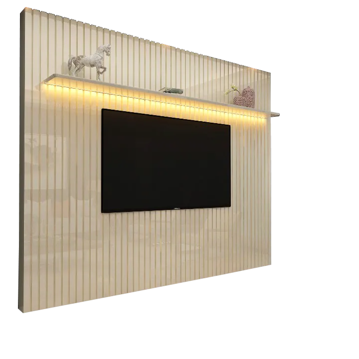 Painel até 85″ Nobre Ripado 230 Off White – GELIUS