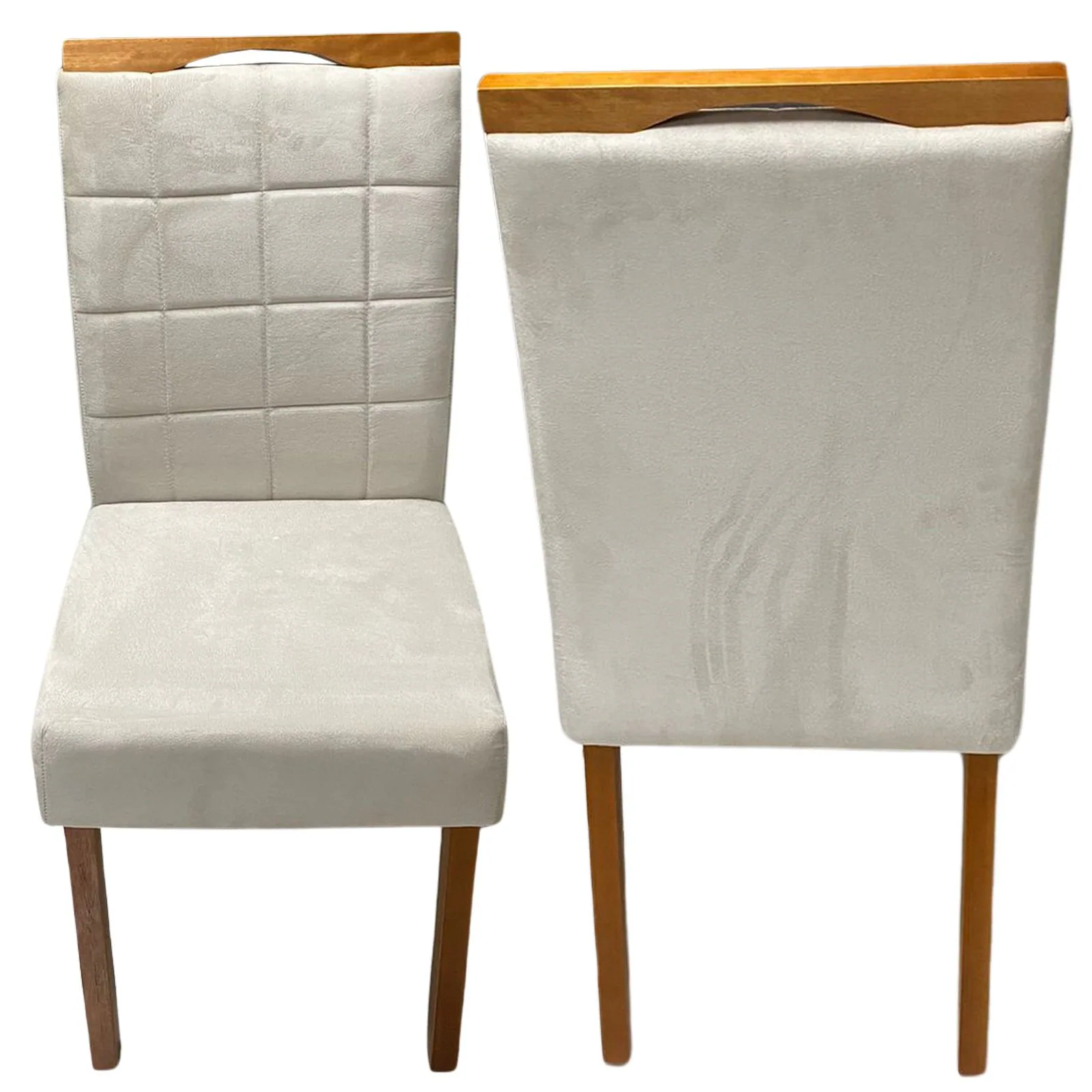 Kit 2 Cadeiras Roma Mel/Veludo Bege – OURO DECOR
